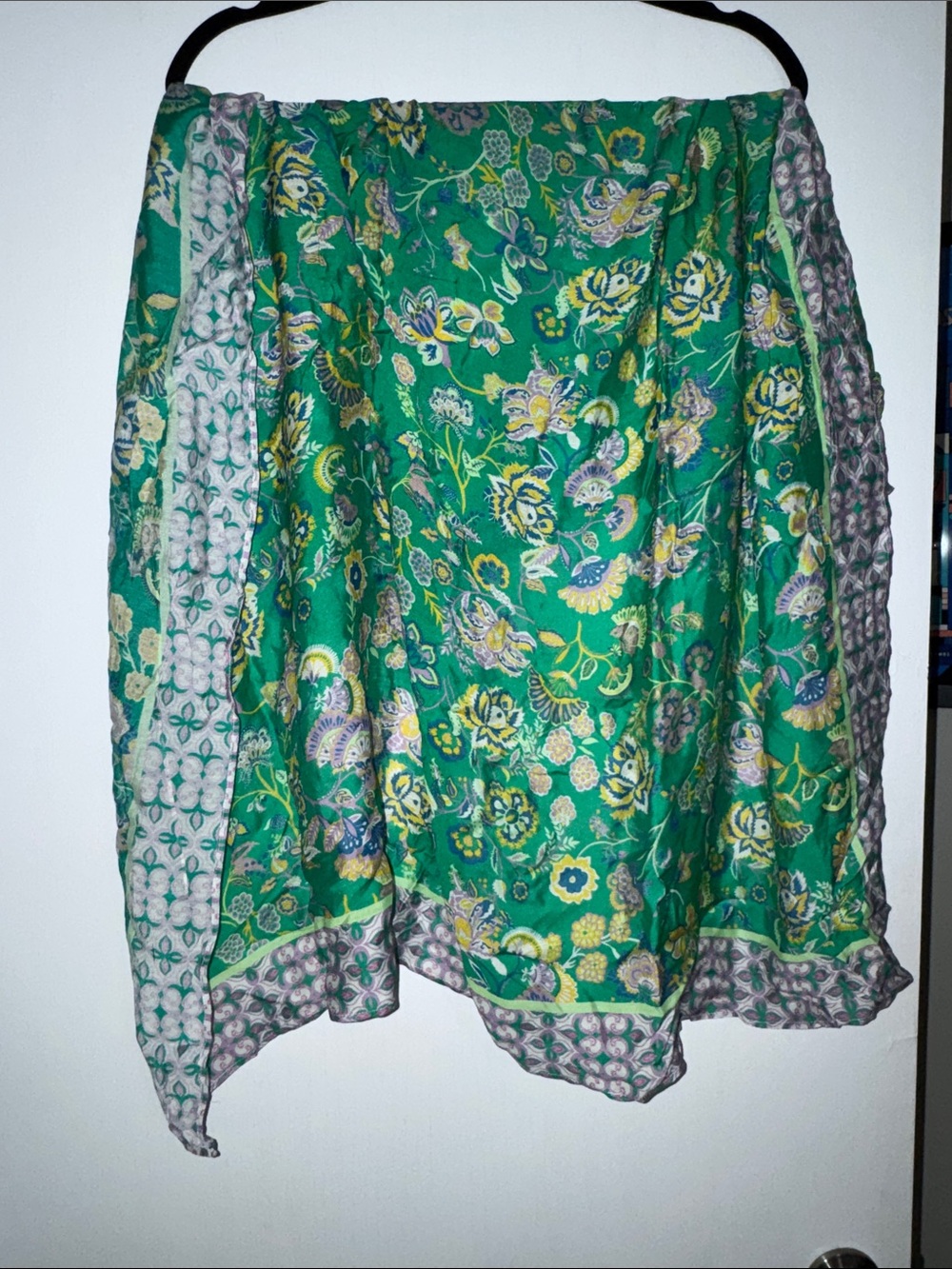 Rachel Zoe Green Floral Silk Scarf
